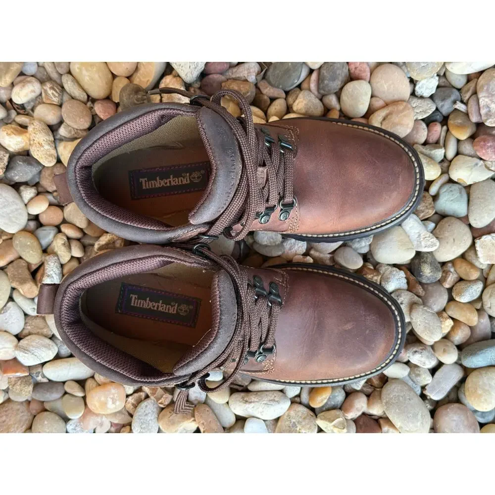 Timberland Brown Leather Lace Up Ankle Work Boots Men's Size 6.5